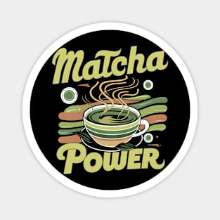 "Matcha Power", Retro Design Magnet